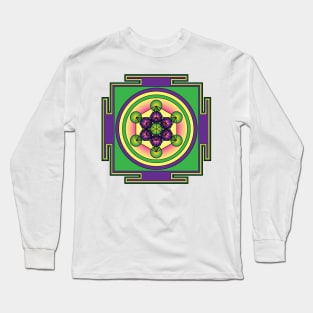 Metatron's Cube Mandala Long Sleeve T-Shirt